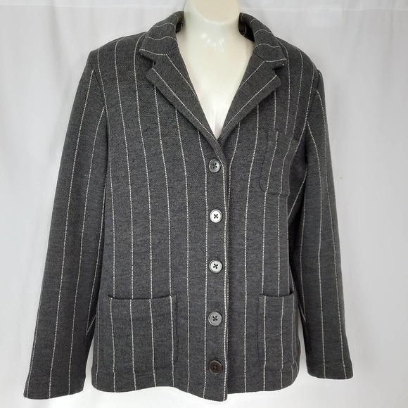 Lauren Ralph Lauren Merino Wool Button Down Pinstripe Blazer, Petite Small - Picture 1 of 16